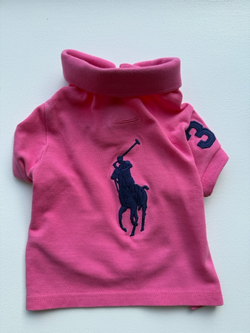 Polo by Ralph Lauren Pink Dog Polo with Navy Embroidery - Picture 2 of 5